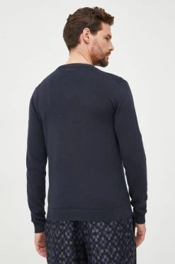 Ανδρικά Χωρίς φερμουάρ Βαμβακερό πουλόβερ Karl Lagerfeld χρώμα: ναυτικό μπλε, -Karl Lagerfeld Εκπτώσεις unnamed file 1097