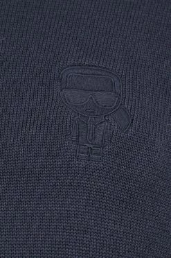 Ανδρικά Χωρίς φερμουάρ Βαμβακερό πουλόβερ Karl Lagerfeld χρώμα: ναυτικό μπλε, -Karl Lagerfeld Εκπτώσεις unnamed file 1099