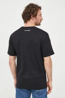 Κοντομάνικο Βαμβακερό μπλουζάκι Karl Lagerfeld μαύρο -Karl Lagerfeld Εκπτώσεις unnamed file 1141