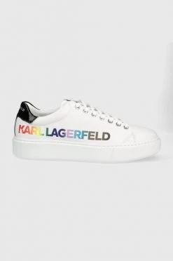 Ανδρικά Sneakers Δερμάτινα αθλητικά παπούτσια Karl Lagerfeld Maxi Kup άσπρο