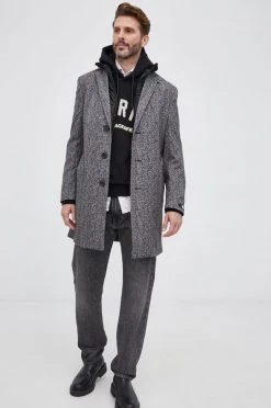 Ανδρικά Παλτά Παλτό Karl Lagerfeld χρώμα: γκρι