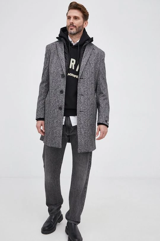 Ανδρικά Παλτά Παλτό Karl Lagerfeld χρώμα: γκρι 3 Ανδρικά Παλτά Παλτό Karl Lagerfeld χρώμα: γκρι