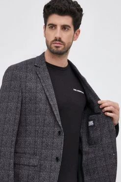 Ανδρικά Σακάκια Σακάκι Karl Lagerfeld χρώμα: μαύρο -Karl Lagerfeld Εκπτώσεις unnamed file 1362