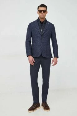 Ανδρικά Πουκάμισα Βαμβακερό πουκάμισο Karl Lagerfeld χρώμα: ναυτικό μπλε, -Karl Lagerfeld Εκπτώσεις unnamed file 1465