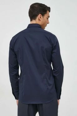 Ανδρικά Πουκάμισα Βαμβακερό πουκάμισο Karl Lagerfeld χρώμα: ναυτικό μπλε, -Karl Lagerfeld Εκπτώσεις unnamed file 1466