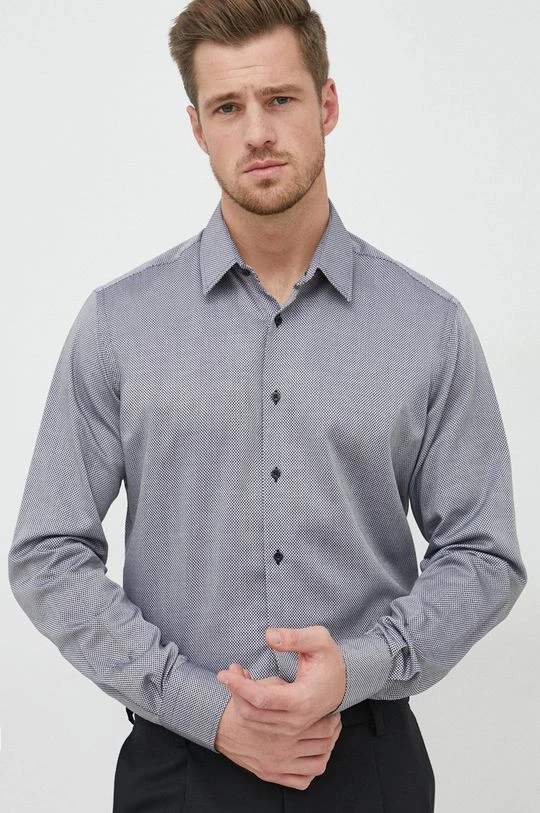 Ανδρικά Πουκάμισα Βαμβακερό πουκάμισο Karl Lagerfeld χρώμα: μαύρο, 6 Ανδρικά Πουκάμισα Βαμβακερό πουκάμισο Karl Lagerfeld χρώμα: μαύρο, - Image 4