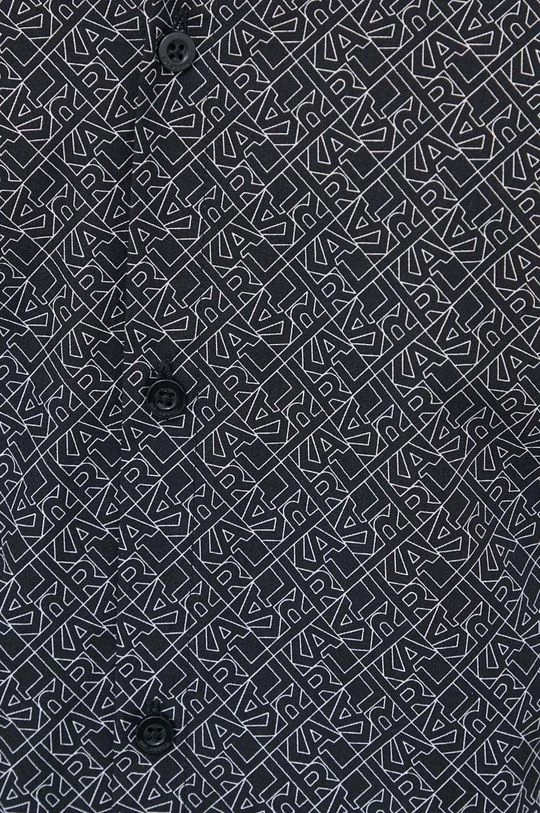 Ανδρικά Πουκάμισα Βαμβακερό πουκάμισο Karl Lagerfeld χρώμα: μαύρο, 4 Ανδρικά Πουκάμισα Βαμβακερό πουκάμισο Karl Lagerfeld χρώμα: μαύρο, - Image 2