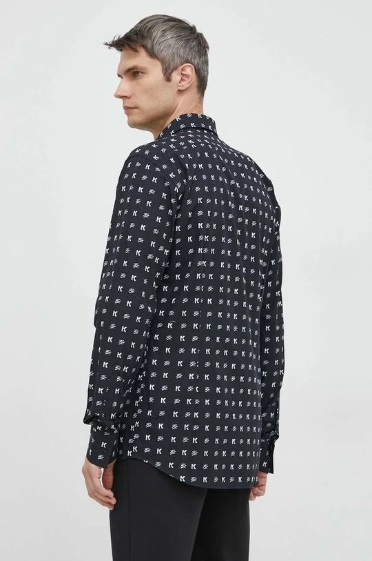 Ανδρικά Πουκάμισα Βαμβακερό πουκάμισο Karl Lagerfeld χρώμα: μαύρο, 6 Ανδρικά Πουκάμισα Βαμβακερό πουκάμισο Karl Lagerfeld χρώμα: μαύρο, - Image 4