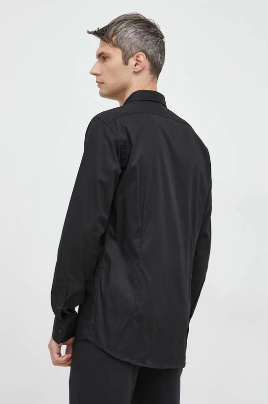 Ανδρικά Πουκάμισα Βαμβακερό πουκάμισο Karl Lagerfeld χρώμα: μαύρο, 6 Ανδρικά Πουκάμισα Βαμβακερό πουκάμισο Karl Lagerfeld χρώμα: μαύρο, - Image 4