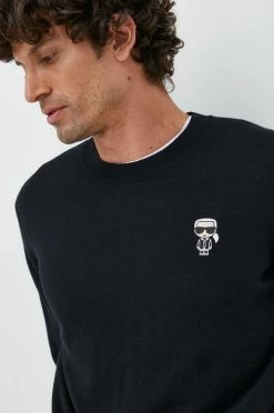 Ανδρικά Χωρίς φερμουάρ Μάλλινο πουλόβερ Karl Lagerfeld χρώμα: μαύρο, -Karl Lagerfeld Εκπτώσεις unnamed file 1547