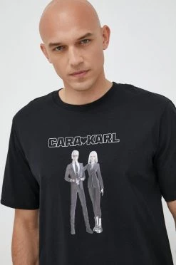 Κοντομάνικο Βαμβακερό μπλουζάκι Karl Lagerfeld Lagerfeld X Cara Delevingne , χρώμα: μαύρο 10 Κοντομάνικο Βαμβακερό μπλουζάκι Karl Lagerfeld Lagerfeld X Cara Delevingne , χρώμα: μαύρο -Karl Lagerfeld Εκπτώσεις unnamed file 1558