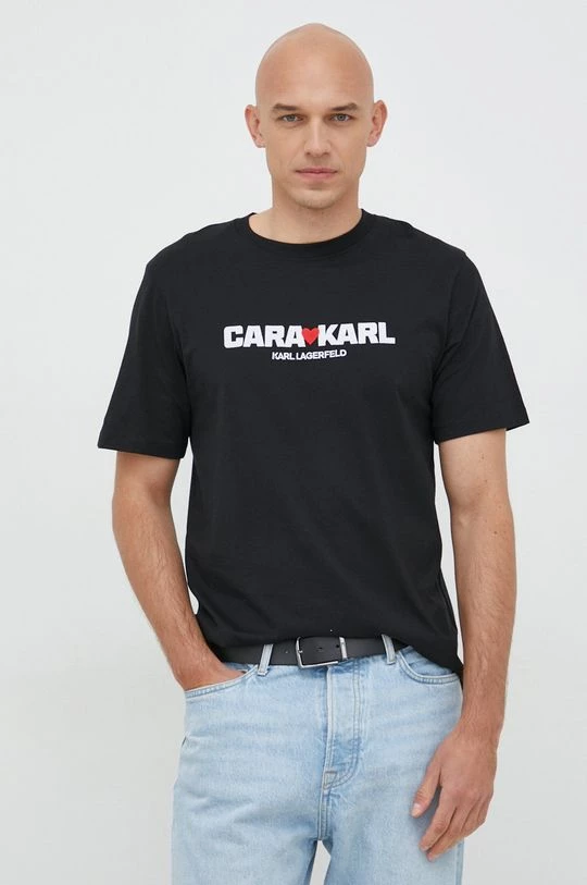 Κοντομάνικο Βαμβακερό μπλουζάκι Karl Lagerfeld Karl Lagerfeld X Cara Delevingne μαύρο 3 Κοντομάνικο Βαμβακερό μπλουζάκι Karl Lagerfeld Karl Lagerfeld X Cara Delevingne μαύρο