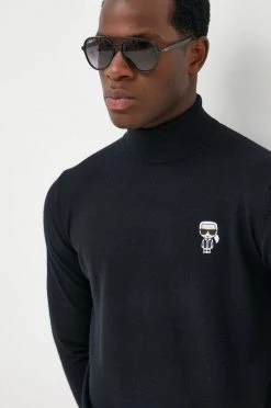 Ανδρικά Χωρίς φερμουάρ Μάλλινο πουλόβερ Karl Lagerfeld χρώμα: μαύρο, -Karl Lagerfeld Εκπτώσεις unnamed file 1599