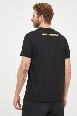Ανδρικά Μπλουζάκια Βαμβακερό μπλουζάκι Karl Lagerfeld μαύρο -Karl Lagerfeld Εκπτώσεις unnamed file 1629
