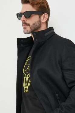 Ανδρικά Παλτά Παλτό από μείγμα κασμίρ Karl Lagerfeld μαύρο, -Karl Lagerfeld Εκπτώσεις unnamed file 1635