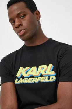 Ανδρικά Μπλουζάκια Βαμβακερό μπλουζάκι Karl Lagerfeld μαύρο -Karl Lagerfeld Εκπτώσεις unnamed file 1659