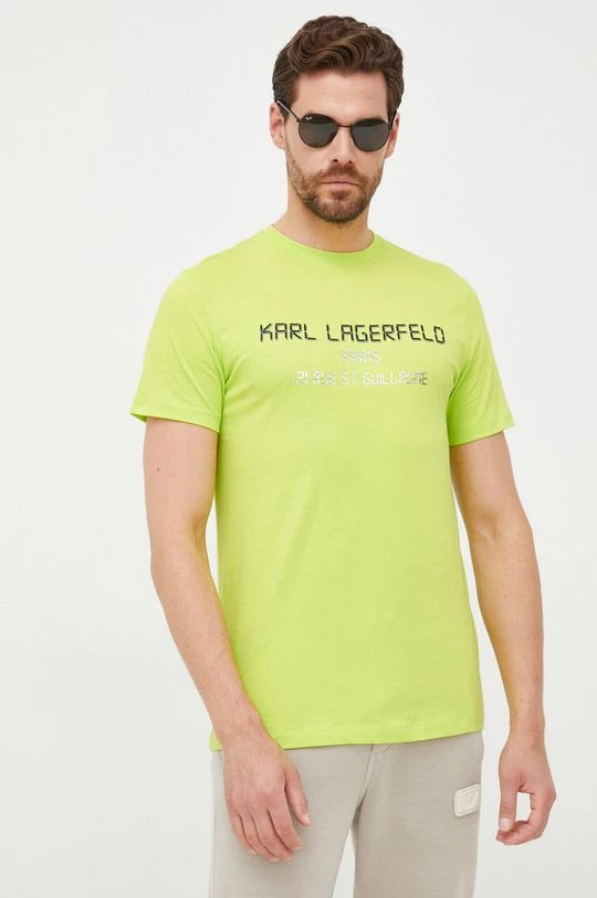 Ανδρικά Μπλουζάκια Βαμβακερό μπλουζάκι Karl Lagerfeld πράσινο 6 Ανδρικά Μπλουζάκια Βαμβακερό μπλουζάκι Karl Lagerfeld πράσινο - Image 4