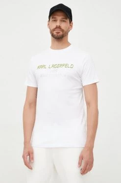 Ανδρικά Μπλουζάκια Βαμβακερό μπλουζάκι Karl Lagerfeld άσπρο -Karl Lagerfeld Εκπτώσεις unnamed file 1679