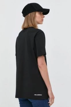 Κοντομάνικο Βαμβακερό μπλουζάκι Karl Lagerfeld μαύρο -Karl Lagerfeld Εκπτώσεις unnamed file 1698