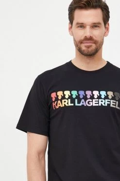 Κοντομάνικο Βαμβακερό μπλουζάκι Karl Lagerfeld μαύρο -Karl Lagerfeld Εκπτώσεις unnamed file 1699