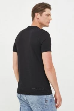 Ανδρικά Μπλουζάκια Βαμβακερό μπλουζάκι Karl Lagerfeld μαύρο -Karl Lagerfeld Εκπτώσεις unnamed file 1730