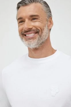 Ανδρικά Μακρυμάνικα Longsleeve Karl Lagerfeld άσπρο