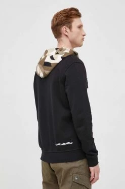 Ανδρικά Με φερμουάρ Μπλούζα Karl Lagerfeld χρώμα: μαύρο, -Karl Lagerfeld Εκπτώσεις unnamed file 1791