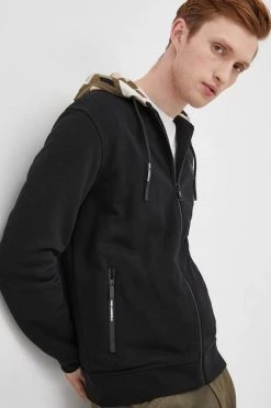 Ανδρικά Με φερμουάρ Μπλούζα Karl Lagerfeld χρώμα: μαύρο, -Karl Lagerfeld Εκπτώσεις unnamed file 1792