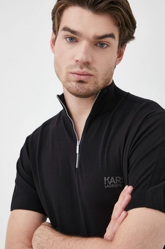 Ανδρικά Χωρίς φερμουάρ Πουλόβερ Karl Lagerfeld χρώμα: μαύρο, 6 Ανδρικά Χωρίς φερμουάρ Πουλόβερ Karl Lagerfeld χρώμα: μαύρο, - Image 4