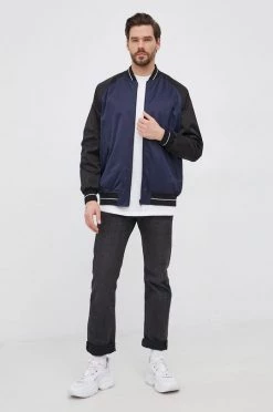 Ανδρικά Κοντά μπουφάν Αναστρέψιμο μπουφάν Bomber Karl Lagerfeld χρώμα: ναυτικό μπλε -Karl Lagerfeld Εκπτώσεις unnamed file 1876