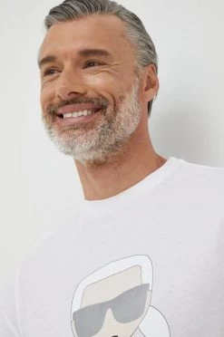 Ανδρικά Μπλουζάκια Βαμβακερό μπλουζάκι Karl Lagerfeld άσπρο -Karl Lagerfeld Εκπτώσεις unnamed file 2009