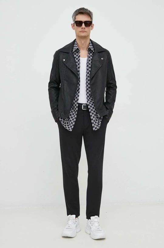 Ανδρικά Πουκάμισα Βαμβακερό πουκάμισο Karl Lagerfeld χρώμα: ναυτικό μπλε, 5 Ανδρικά Πουκάμισα Βαμβακερό πουκάμισο Karl Lagerfeld χρώμα: ναυτικό μπλε, - Image 3