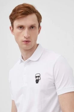 Ανδρικά Πόλο μπλουζάκια Πόλο Karl Lagerfeld χρώμα: άσπρο