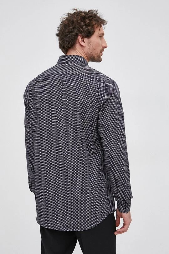 Ανδρικά Πουκάμισα Βαμβακερό πουκάμισο Karl Lagerfeld χρώμα: μαύρο 4 Ανδρικά Πουκάμισα Βαμβακερό πουκάμισο Karl Lagerfeld χρώμα: μαύρο - Image 2