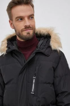 Ανδρικά Μακριά μπουφάν Μπουφάν με επένδυση από πούπουλα Karl Lagerfeld μαύρο -Karl Lagerfeld Εκπτώσεις unnamed file 2175