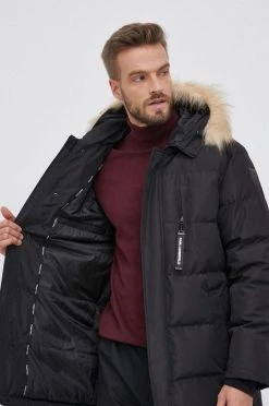 Ανδρικά Μακριά μπουφάν Μπουφάν με επένδυση από πούπουλα Karl Lagerfeld μαύρο -Karl Lagerfeld Εκπτώσεις unnamed file 2177