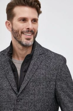 Ανδρικά Σακάκια Μπλέιζερ με μίγμα μαλλιού Karl Lagerfeld χρώμα: μαύρο -Karl Lagerfeld Εκπτώσεις unnamed file 2182