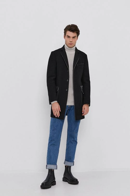 Ανδρικά Παλτά Παλτό Karl Lagerfeld χρώμα: μαύρο 4 Ανδρικά Παλτά Παλτό Karl Lagerfeld χρώμα: μαύρο - Image 2