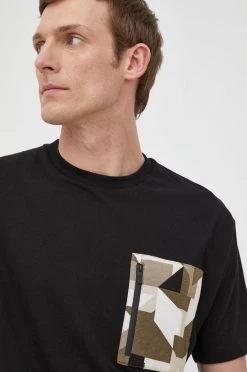 Ανδρικά Μπλουζάκια Βαμβακερό μπλουζάκι Karl Lagerfeld μαύρο -Karl Lagerfeld Εκπτώσεις unnamed file 2344