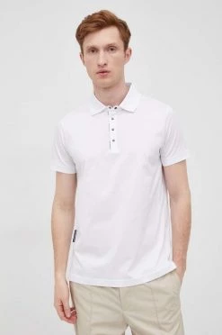 Ανδρικά Πόλο μπλουζάκια Βαμβακερό μπλουζάκι πόλο Karl Lagerfeld άσπρο