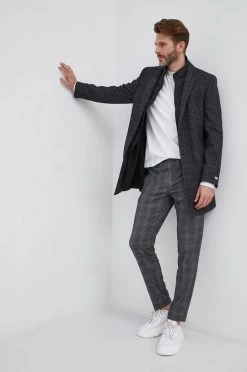 Ανδρικά Παλτά Παλτό από μείγμα μαλλιού Karl Lagerfeld μαύρο