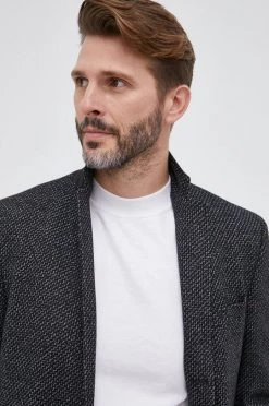 Ανδρικά Παλτά Παλτό από μείγμα μαλλιού Karl Lagerfeld μαύρο -Karl Lagerfeld Εκπτώσεις unnamed file 2434