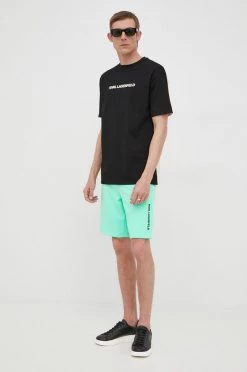 Ανδρικά Μπλουζάκια Βαμβακερό μπλουζάκι Karl Lagerfeld μαύρο -Karl Lagerfeld Εκπτώσεις unnamed file 2510