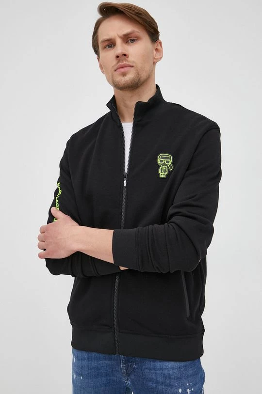 Ανδρικά Με φερμουάρ Μπλούζα Karl Lagerfeld χρώμα: μαύρο, 3 Ανδρικά Με φερμουάρ Μπλούζα Karl Lagerfeld χρώμα: μαύρο,