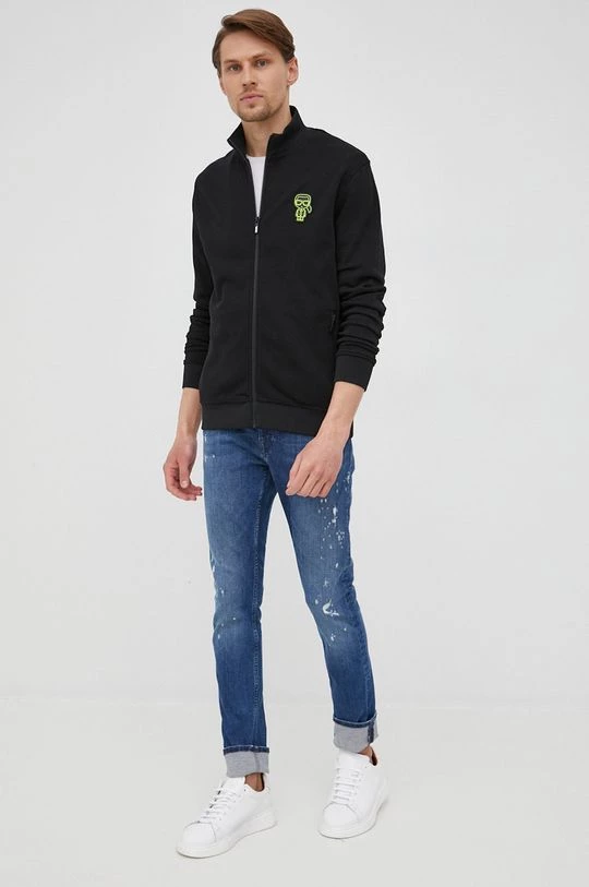 Ανδρικά Με φερμουάρ Μπλούζα Karl Lagerfeld χρώμα: μαύρο, 4 Ανδρικά Με φερμουάρ Μπλούζα Karl Lagerfeld χρώμα: μαύρο, - Image 2