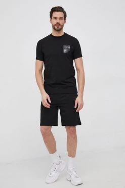 Ανδρικά Σορτς Βαμβακερό σορτσάκι Karl Lagerfeld χρώμα: μαύρο -Karl Lagerfeld Εκπτώσεις unnamed file 2590