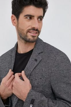 Ανδρικά Σακάκια Μπλέιζερ με μίγμα μαλλιού Karl Lagerfeld χρώμα: μαύρο -Karl Lagerfeld Εκπτώσεις unnamed file 2605