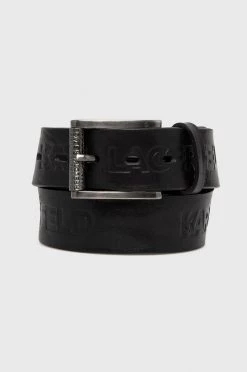 Ανδρικά Ζώνες Δερμάτινη ζώνη Karl Lagerfeld χρώμα: μαύρο