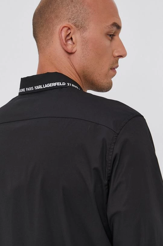 Ανδρικά Πουκάμισα Πουκάμισο Karl Lagerfeld χρώμα: μαύρο 4 Ανδρικά Πουκάμισα Πουκάμισο Karl Lagerfeld χρώμα: μαύρο - Image 2