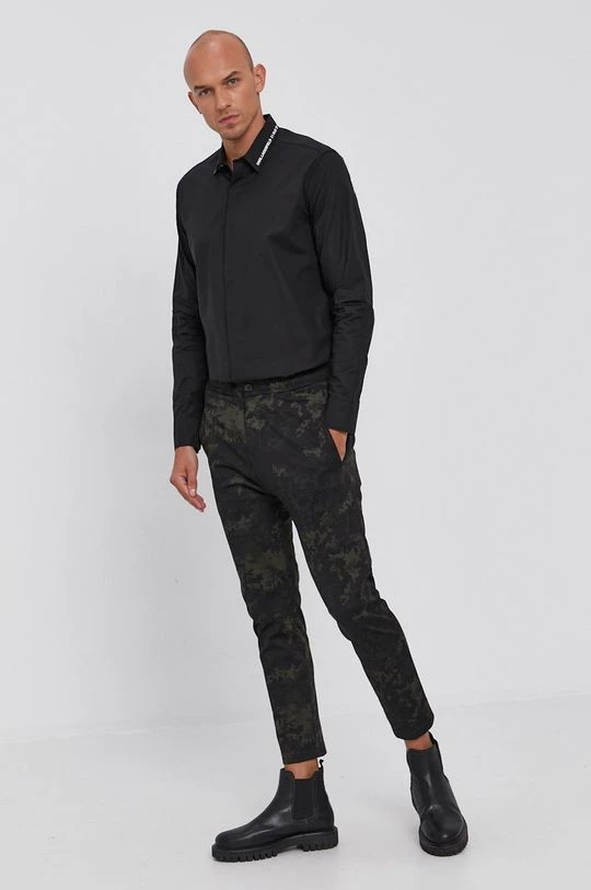 Ανδρικά Πουκάμισα Πουκάμισο Karl Lagerfeld χρώμα: μαύρο 5 Ανδρικά Πουκάμισα Πουκάμισο Karl Lagerfeld χρώμα: μαύρο - Image 3